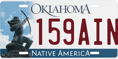 OK license plate 159AIN
