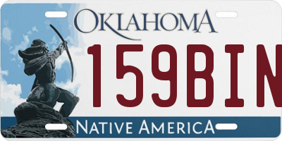 OK license plate 159BIN