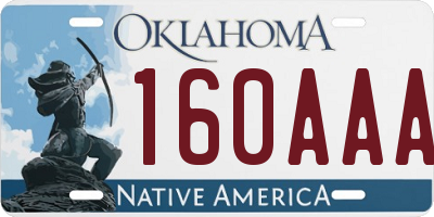 OK license plate 160AAA