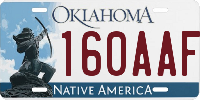 OK license plate 160AAF