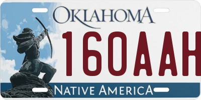 OK license plate 160AAH