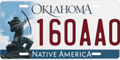 OK license plate 160AAO