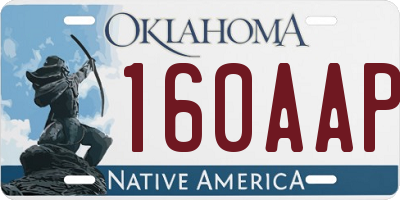OK license plate 160AAP