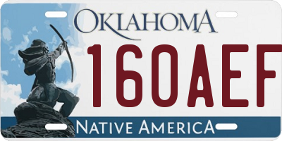 OK license plate 160AEF