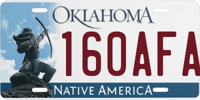 OK license plate 160AFA