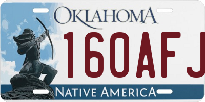 OK license plate 160AFJ