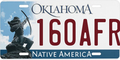 OK license plate 160AFR