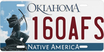 OK license plate 160AFS