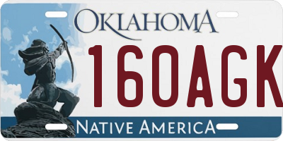 OK license plate 160AGK