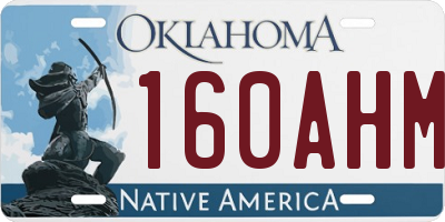 OK license plate 160AHM