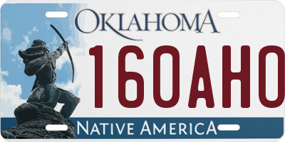 OK license plate 160AHO