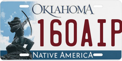 OK license plate 160AIP