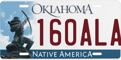 OK license plate 160ALA