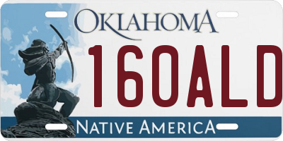 OK license plate 160ALD