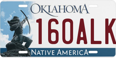 OK license plate 160ALK