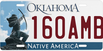 OK license plate 160AMB