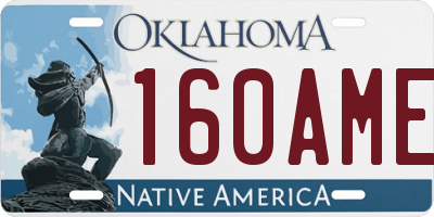 OK license plate 160AME