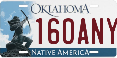 OK license plate 160ANY