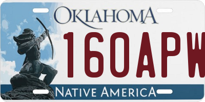 OK license plate 160APW