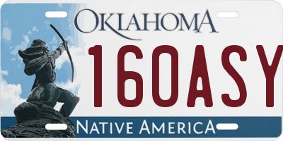 OK license plate 160ASY