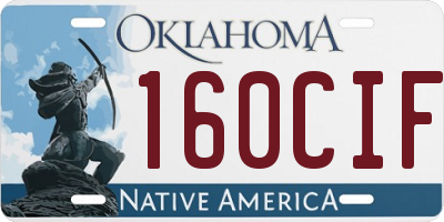 OK license plate 160CIF