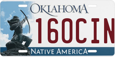 OK license plate 160CIN