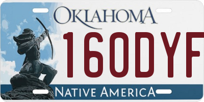 OK license plate 160DYF