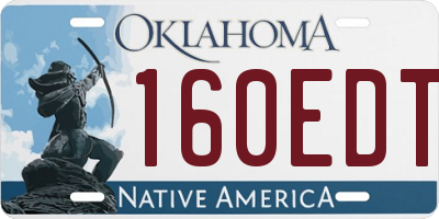 OK license plate 160EDT
