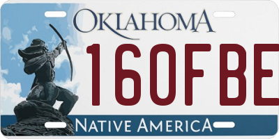 OK license plate 160FBE
