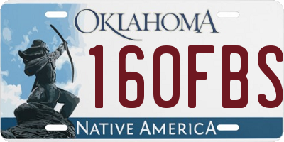 OK license plate 160FBS
