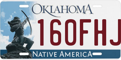 OK license plate 160FHJ