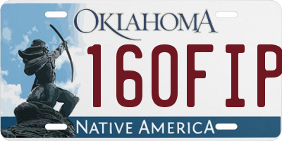 OK license plate 160FIP