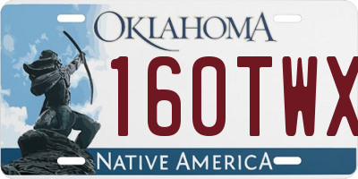 OK license plate 160TWX
