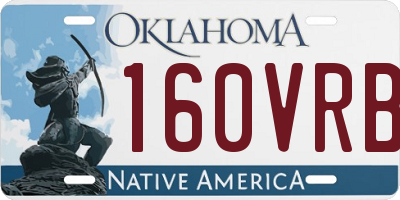 OK license plate 160VRB