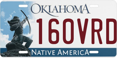 OK license plate 160VRD