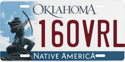 OK license plate 160VRL