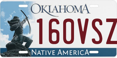 OK license plate 160VSZ