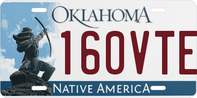 OK license plate 160VTE