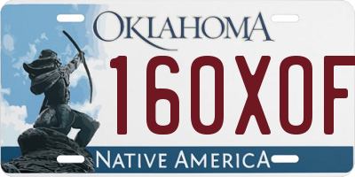 OK license plate 160XOF