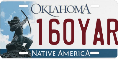 OK license plate 160YAR