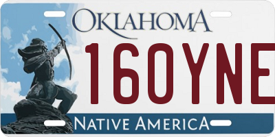 OK license plate 160YNE