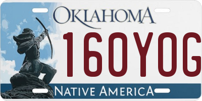 OK license plate 160YOG