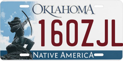 OK license plate 160ZJL
