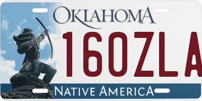 OK license plate 160ZLA