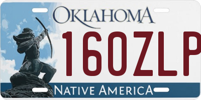 OK license plate 160ZLP