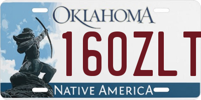 OK license plate 160ZLT