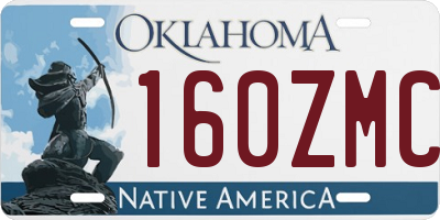 OK license plate 160ZMC