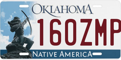 OK license plate 160ZMP