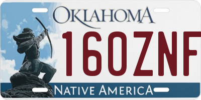 OK license plate 160ZNF