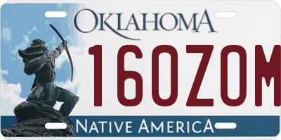 OK license plate 160ZOM